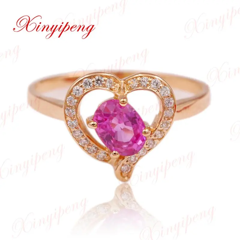 

Xin yi peng 18 k rose gold color sapphire ring women ring Exquisite fashion joker