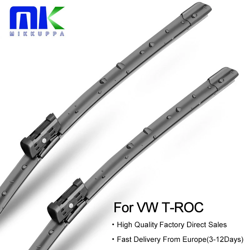 

Mikkuppa Windscreen Front And Rear Wiper Blades for Volkswagen V W TROC T-ROV SUV 2017 2018 2019