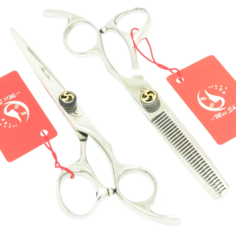 6.0Inch/17CM Meisha Human Hair Scissors Kits JP440C Hair Cutting Scissors&Thinning Shears with Flame Screw Safety Tijeras HA0298