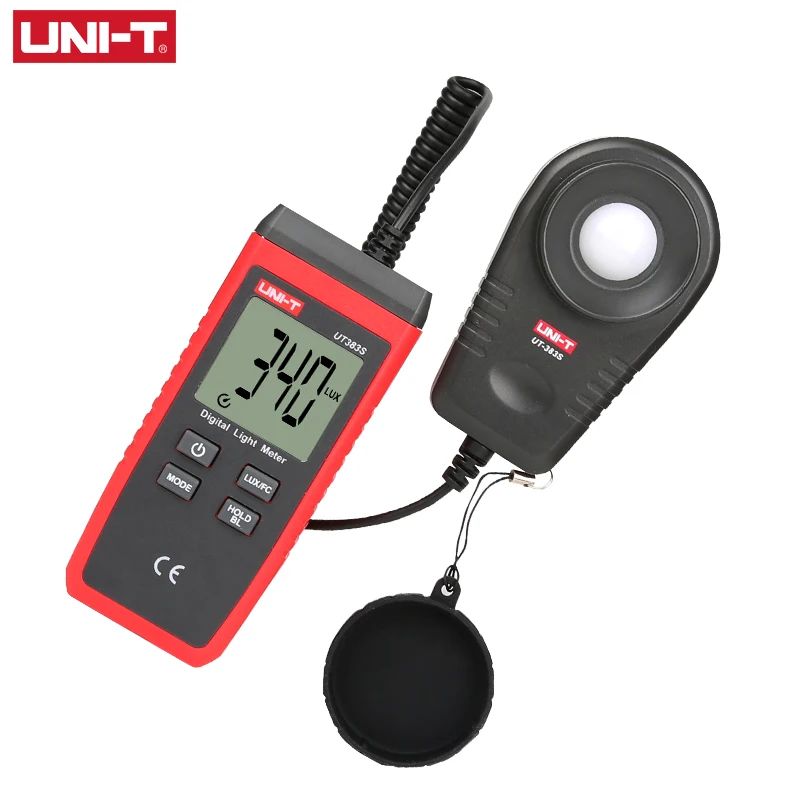 UNI-T UT383S Light Meter 200,000 LUX Digital Luxmeter Luminance Lux Fc Test Max Min Illuminometers Photometer