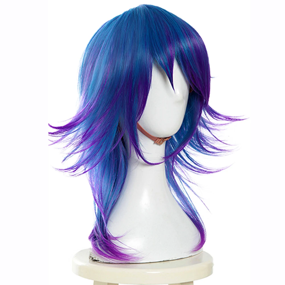 2019 Neeko Wigs the Curious Chameleon Hero Heroine Cosplay Party Hairs Blue Mixed Purple Long Curly Women Gift Props Halloween