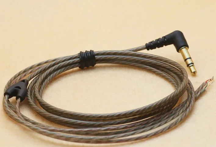 كابل سماعة رأس نحاسي كريستالي واحد على شكل قلب المحيط DIY مادة كابل سماعة الرأس