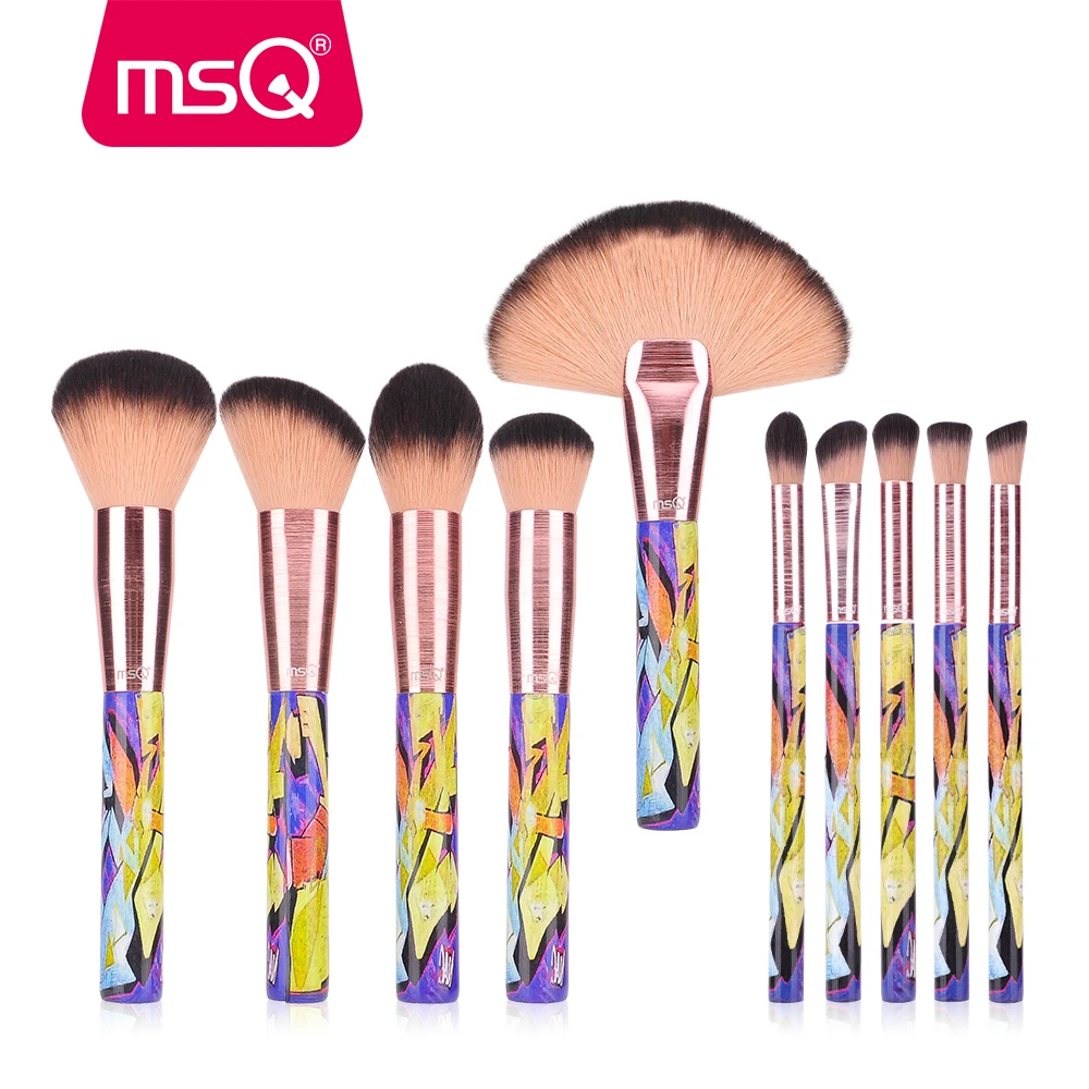 

MSQ Makeup Brushes Set Wiredrawing Ferrule With Painting Wood Handle Powder Contour Highlighter Facial Make Up Brushes Set