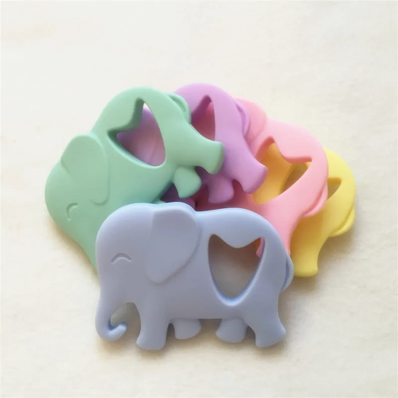 Chenkai 10pcs BPA Free Silicone Elephant Teethers DIY Baby Charms Pacifier Dummy Montessori Sensory Animal Jewelry Toy