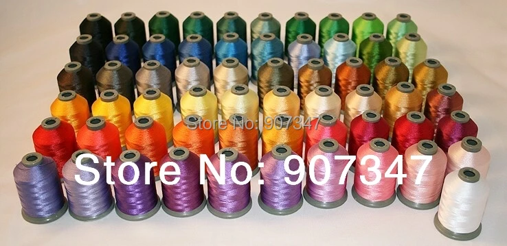 Gift thread Set 63 assorted Brother color embroidery machine sewing thread + 4 tubes colored prewound bobbin style A(SA156)