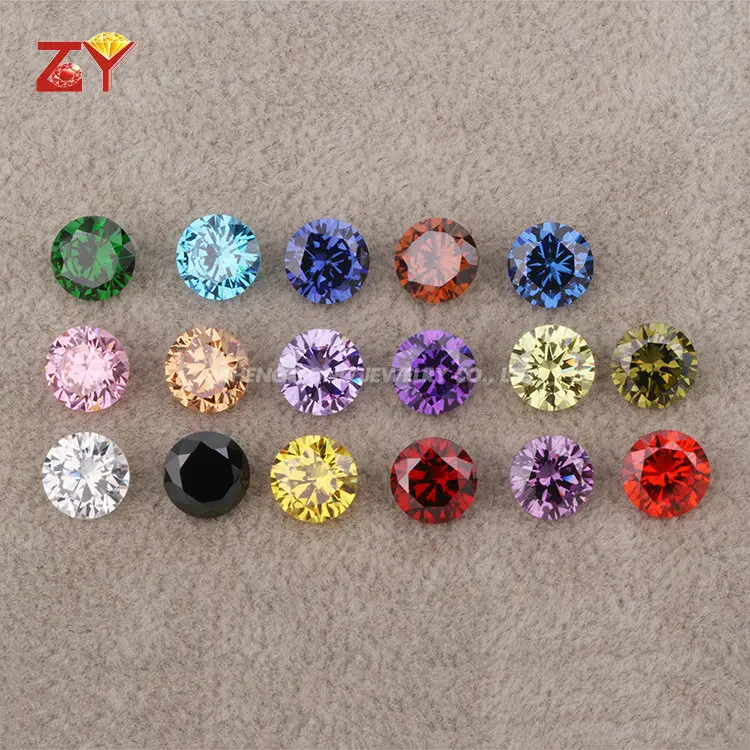 

Various Colors Gemstone Cubic Zirconia Diamond 1.0mm Round Brilliant Cut CZ