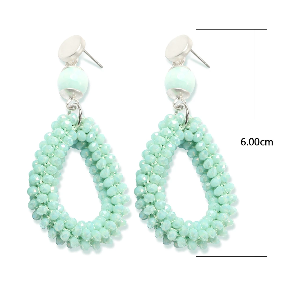 Sehuoran Bohemian Earrings For Women Crystal And Stone Beads By Handmade Zinc Alloy Big Long Earrings Vintage  2018 New Jewelry