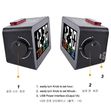 Digital Alarm Clock with Thermometer and Phone Charger #4