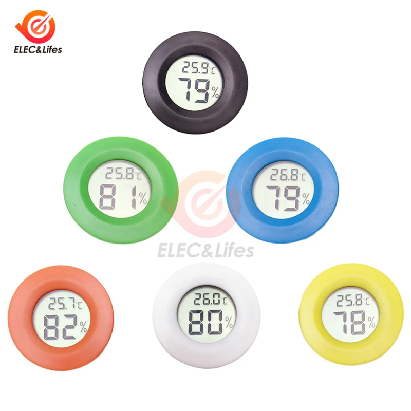 6 Colors Mini LCD Digital thermometer Hygrometer Detector Convenient Indoor Outdoor thermograph Car Temperature Humidity Meter