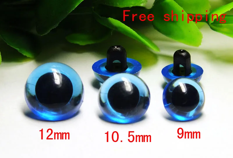 Free Shipping 9mm/10.5mm/12mm Sew-in Acrylic Eyes Bears Dolls Eyes--blue-30pairs