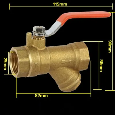 1pcs Brass Y Type Strainer Filter Ball Valve 3/4