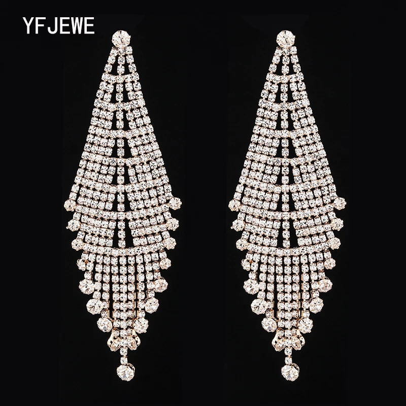 YFJEWE 2019 Fashion Woman Chain Tassel Long Earrings Hanging Drop Earring For Women  Bohemia Bride Party Jewelry # E622