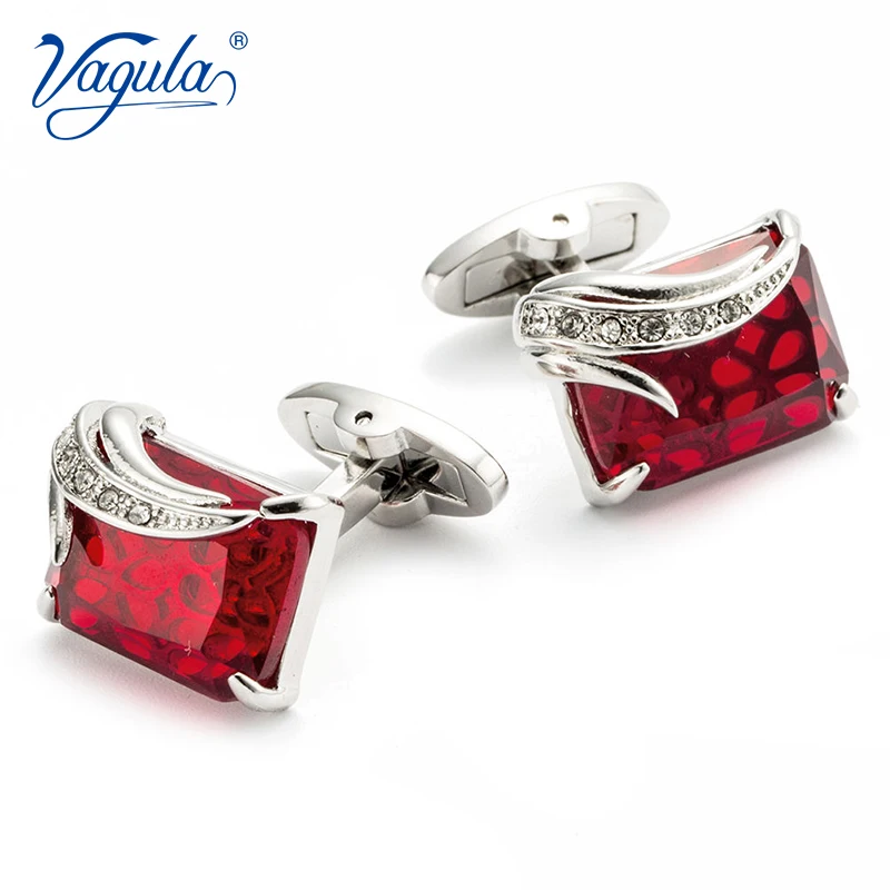 VAGULA Classic Cufflinks Luxury gift Party Wedding Suit Shirt Gemelos Jewelry Buttons Angel Wing Design Crystal Cuff links 162