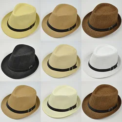 Fedoras de palha retrô para homens e mulheres, chapéu xadrez jazz, boné bowler, versão clássica, chapéu de praia casual, primavera, verão, 2018