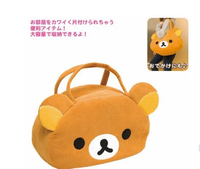 5 pieces 2022 New arrival Rilakkuma Cute Big Bag Handbag Shoulder Bag Plush Relax Brown Bear