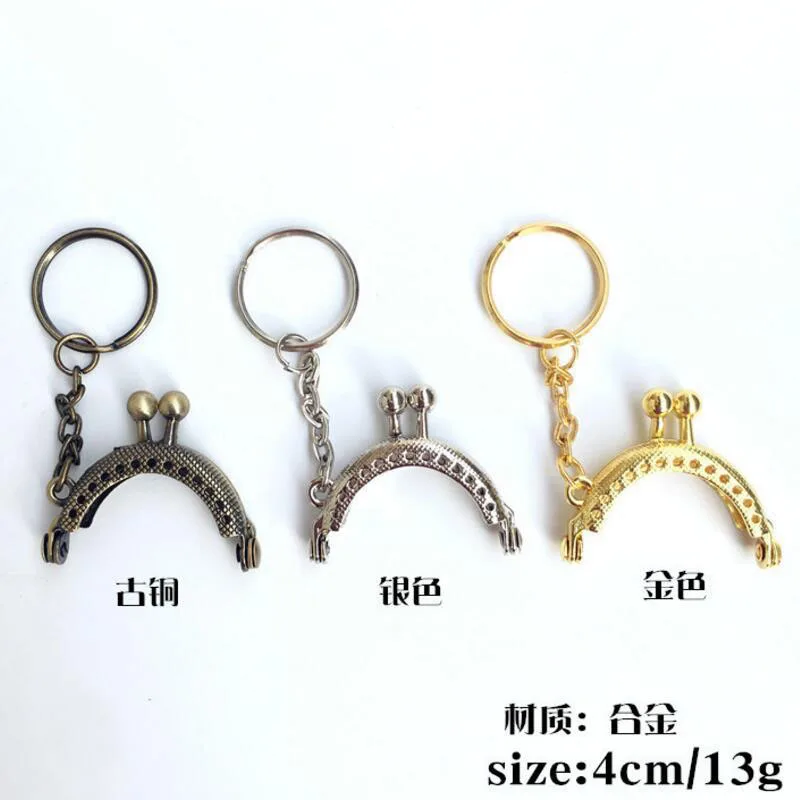 20pcs 4CM mini Silver Metal Purse Frame handle Completed Holes DIY Needlework Sewing Supplies handmade Kiss Lock clutch frame