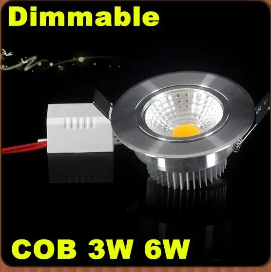 

High Power 3W 6W Dimmable Led Ceiling Light Recessed Downlights COB Warm/Cool White Led fixture Down lights AC110-240V