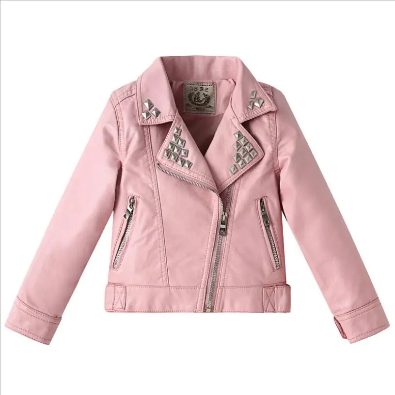 Brand baby boy and girls fashion riveting Pu leather jackets 2019 new spring autumn long sleeve good quality coats outerwear 830