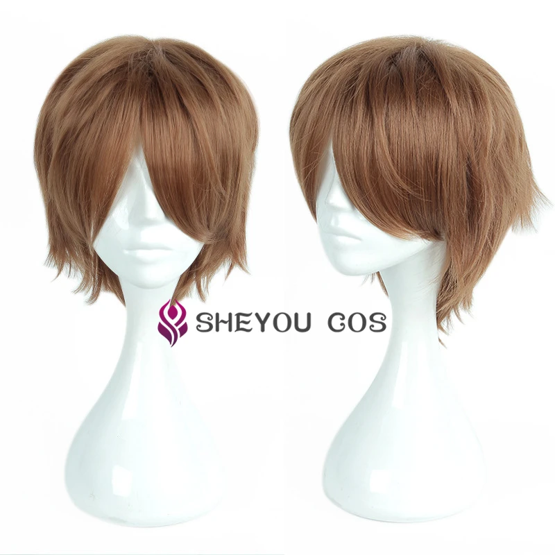 Anime Yagami Light Cos Wig Short Brown Heat Resistant Hair Pelucas Cosplay Costume Wigs + Wig Cap