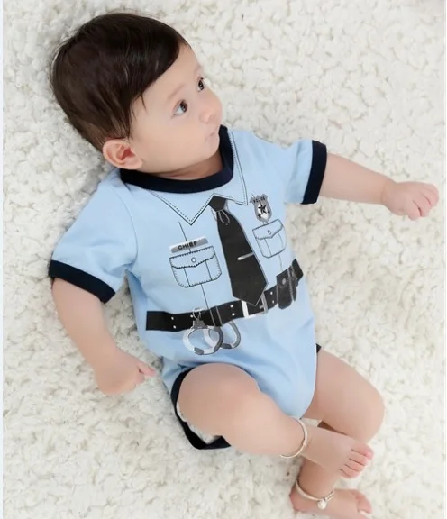 Hooyi Baby Boy's Bodysuits Officer Doctor Costumes Tuxedo body suits TOP QUALITY Newborn Clothes Jumpsuit 100% Cotton