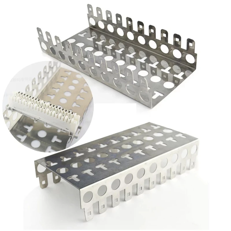 10-Units Stainless steel Frame for 10pairs tel voice Module snap-in terminal block thickened 100pairs blank patch panel 4pcs