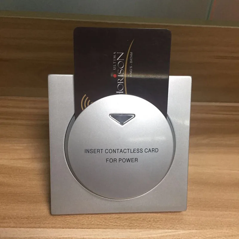 HiRead Brand Insert Hotel Room Card Key Energy Saving Round Sliver Switch With 125KHz T57 T5567 EM4305 RFID Card