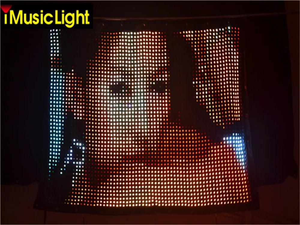 30 مللي متر 1M * 2M LED فيديو الستار PC-2048 قطع RGB SMD LED-DJ المرحلة حانة الخلفيات