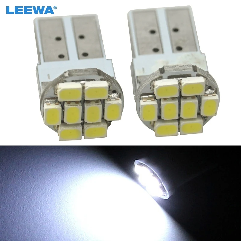 

LEEWA 4 шт. Power White T10 W5W 194 168 1206 3528 8 SMD 8LED Wdege Автомобильные боковые светодиодные лампы DC12V # CA1059
