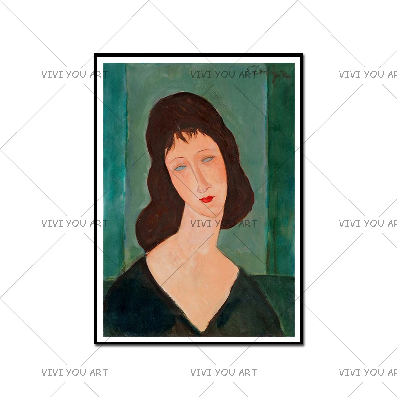 Modigliani Modern Women Canvas Painting Handmade Wall Art Pictures For Living Room Bedroom Dinning Room Decration