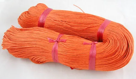 Cotton Wax Cord, Orange, 1mm in diameter, about 430m/bundle