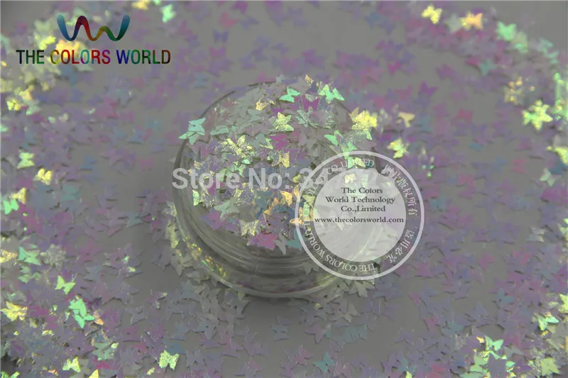 TCT-102 Iridescent Pearlescent colors Glitter Butterfly shape for Nail design nail art and DIY Size:3mm