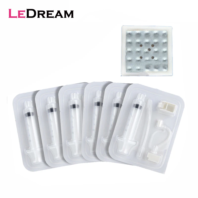 10/30/50PCS Water Light Photon 25D Vanadium Titanium Crystal Injection Syringe Tubing For Aesthetic Facial Restoration Gun