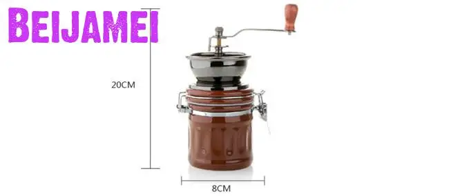 BEIJAMEI High Quality Ceramic manual coffee grinding mill household small grinder hand coffee machine