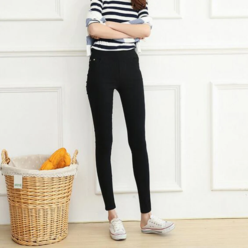 Rihschpiece Winter High Waist Leggings Women Pants Black Punk Thick Jeggings Fashion Slim Legging Trousers RZF1403