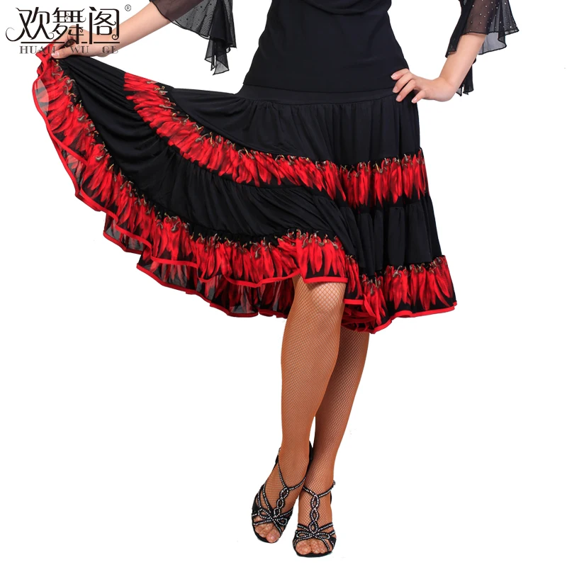 Lady New Dance Skirt Adult Ballroom Dancing Skirt Female Rumba Samba Dance Costumes Girls Square Dancing Suit Promotion B-4277