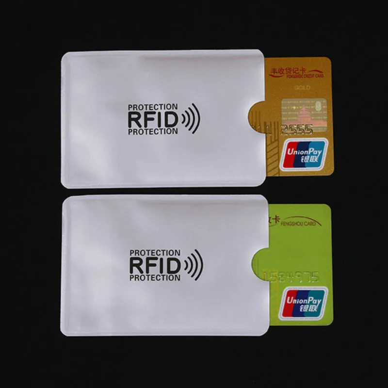 10 pcs Anti-Scan Card Sleeve Credit RFID Card Protector Anti-magnetic Aluminum Foil Portable Bank Card Holder