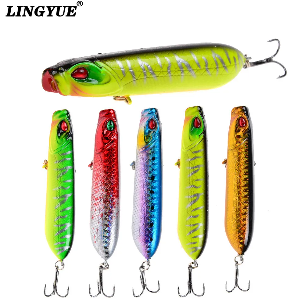 Hot 1PCS Fishing Lures 8.5cm/11.5g 5 Colors Available Popper Fishing Bait Artificial Boxed Plastic Hard Baits Crankbait Wobblers