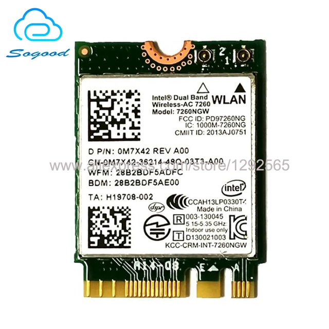 Intel dual band wireless-ac 7260 7260NGW 7260AC802.11AC Wifi+Bluetooth 4.0  NGFF/M.2 2.4G&5G WLAN Card For Dell Sony Samsung - AliExpress