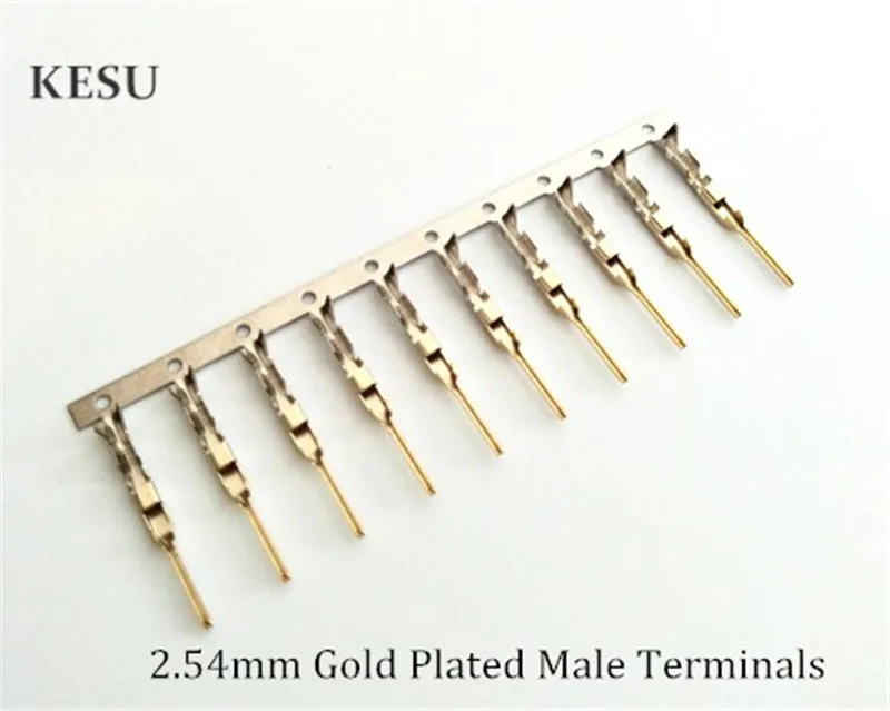 

Male 2.54mm Dupont half gold plated Terminals crimp Pins for PC Cable Power female Connector shell