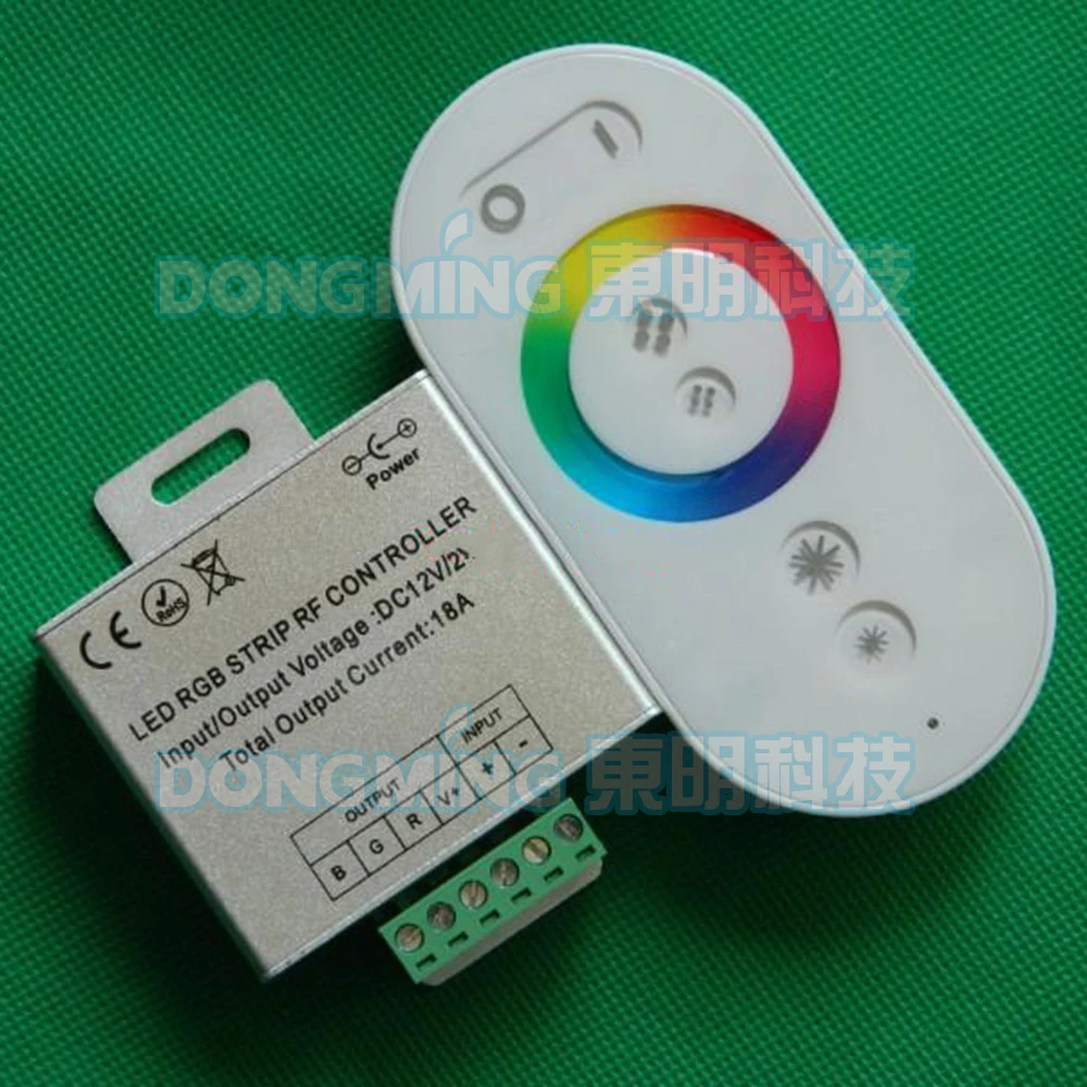 50pcs DC12-24V 216W led strip full touch led controller, mini rgb led controller, RF touch remote controller