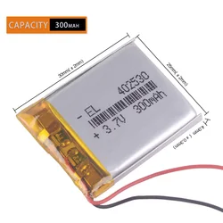 402530 3.7V 300mAh akumulator litowo-jonowy do myszki mp3 zegarek na bransolecie DVR GPS 402431 402629