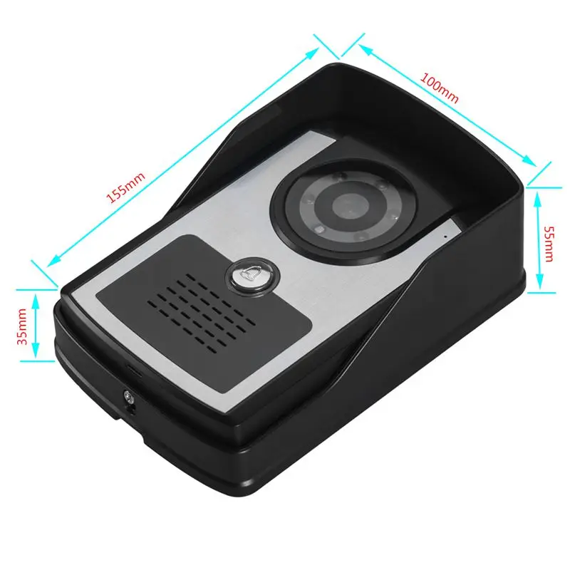 Deurbel 7 Inch Bedraad Video Deurtelefoon Intercom Systeem Met Waterdichte Outdoor Ir Camera