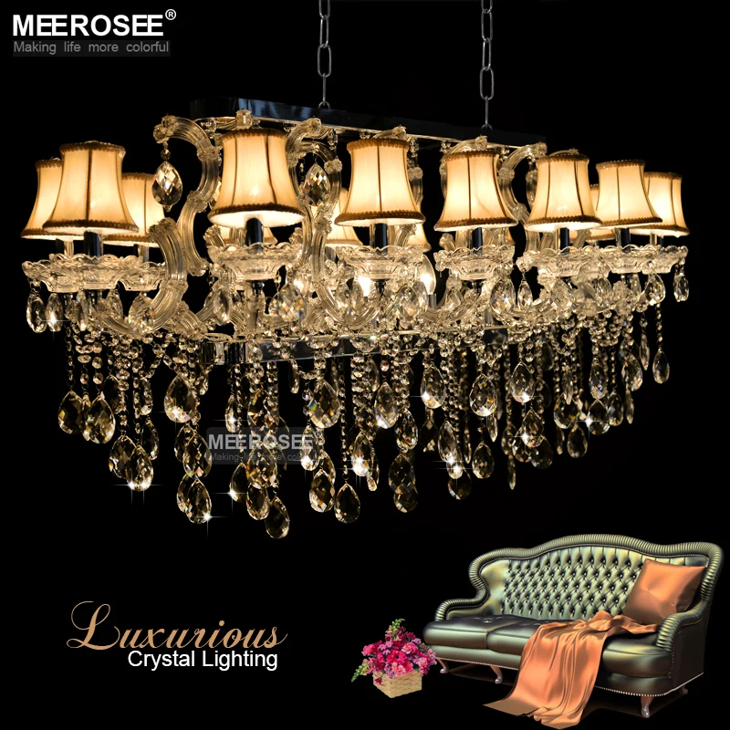 Rectangle Crystal Chandelier Light Fixture modern Silver crystal Lamp lustre for Hotel Restaurant Living Room MD32011