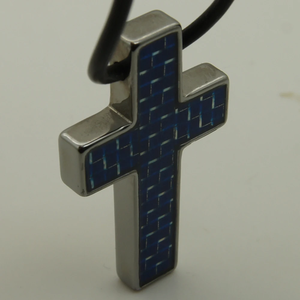 men/women jewelry  fiber cross  hi-tech scratch proof  tungsten pendant necklace