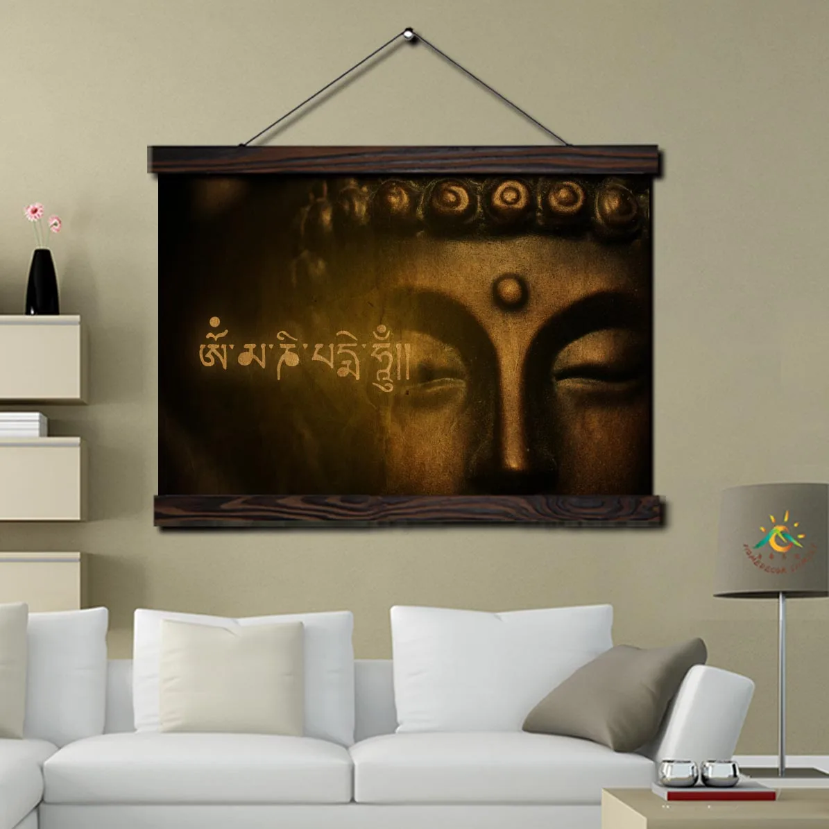 الذهبي بوذا الحديثة جدار الفن طباعة صورة وملصق الإطار شنقا التمرير قماش اللوحة الديكور لغرفة المعيشة