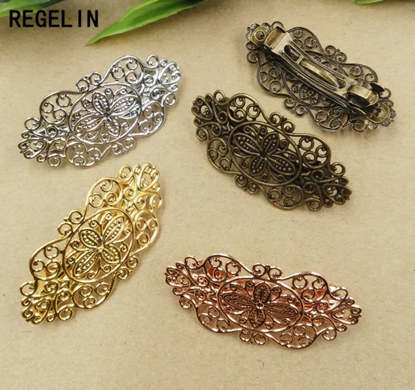 REGELIN Gold/Silver Plated Vintage Flower Hair Jewelry Charm Women Hairclip Benn Hairpins 5pcs/lot Hairclips Barrettes Hair Wear