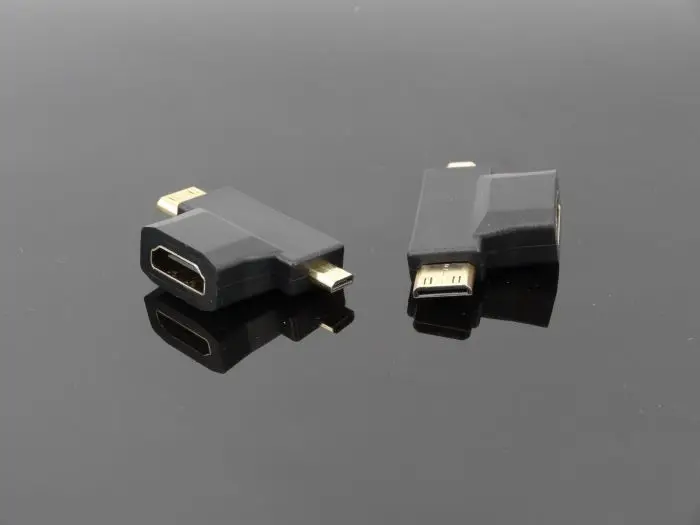 High quality 3 in1 Micro HDMI male + Mini HDMI male to HDMI 1.4 Female cable adapter converter for HDTV 1080P hdmi cables