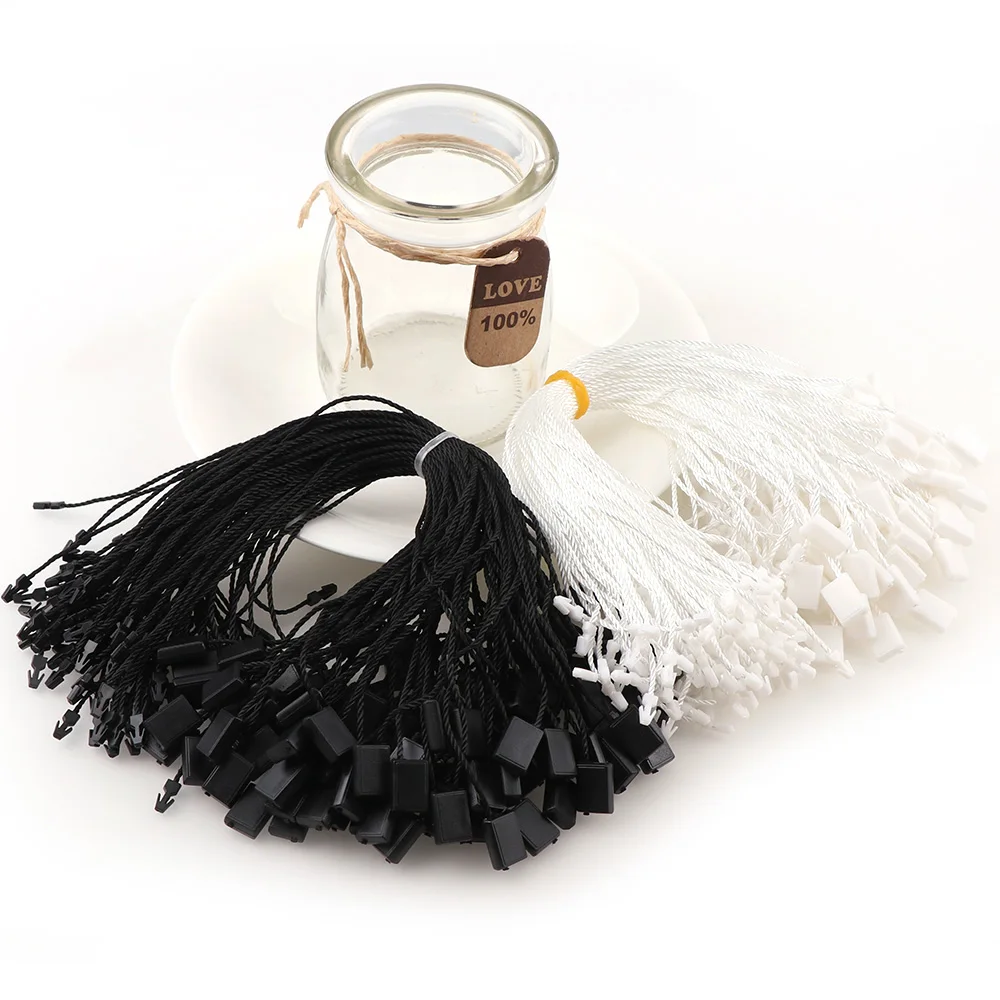 100Pcs Square Polyester Line Tag Rope Cords Hanging Tablet For Garment Bag Tags Cards, DIY Clothing Accessories
