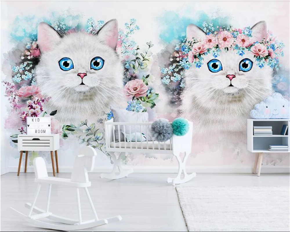

beibehang Custom personalized decorative papel de parede 3d wallpaper Nordic minimalist flower children's room decoration behang
