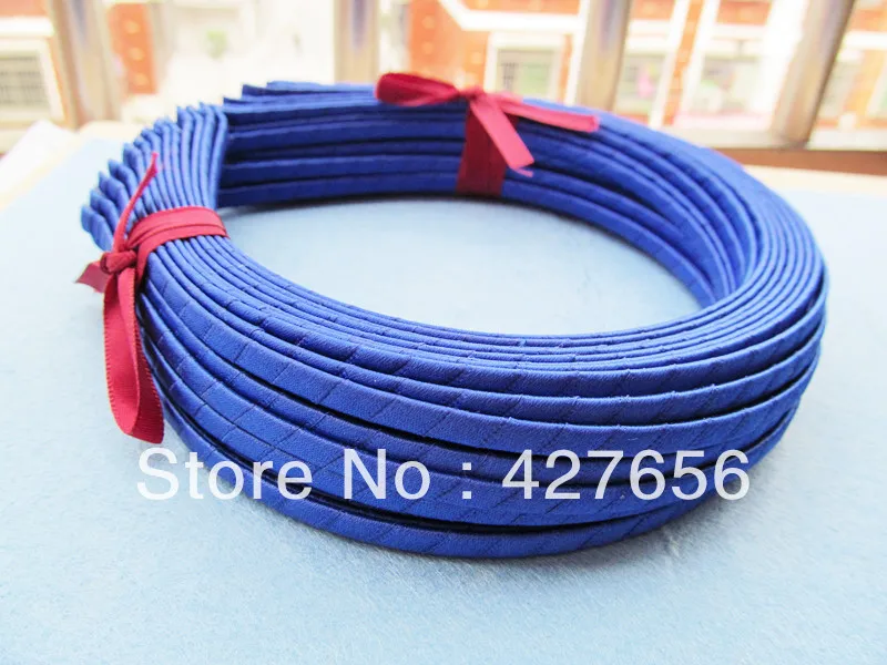 

10pcs 5mm metal headband/hairband wrapped blue ribbon HB0002-BLE